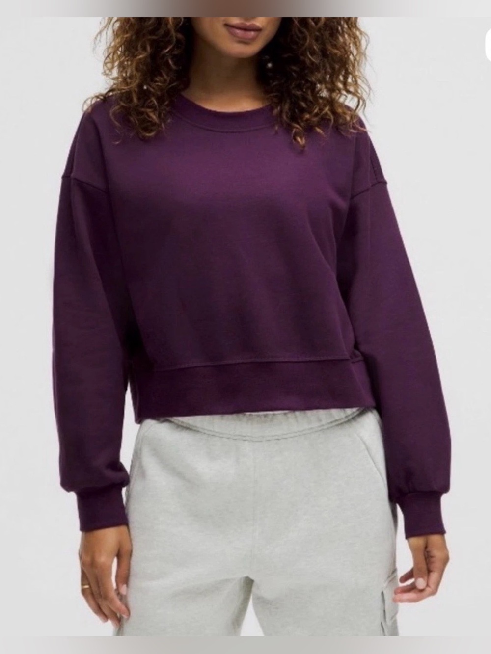 Lululemon Perfectly Oversized Cropped Crew Sweatshirt size 8